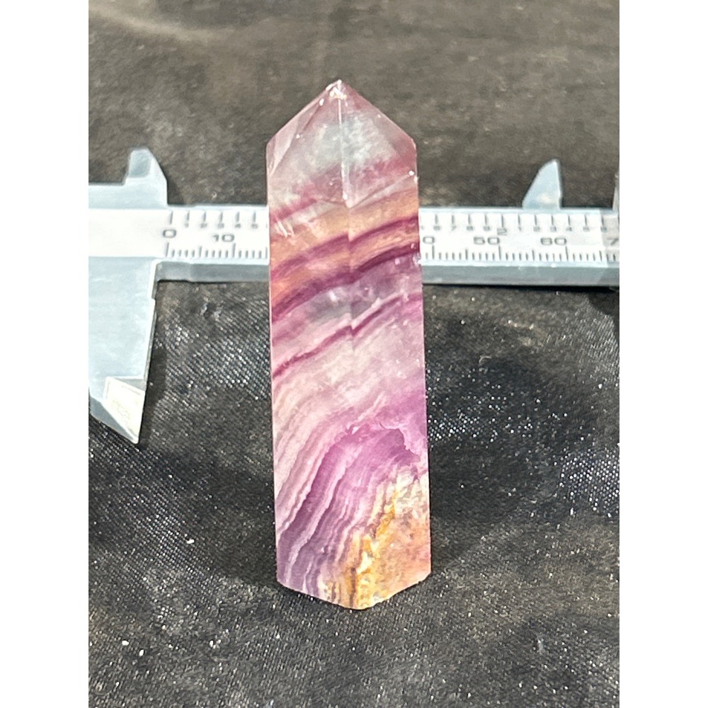Purple Fluorite Crystal Tower Banded Fluorite Obelisk Point 2.7 Inch